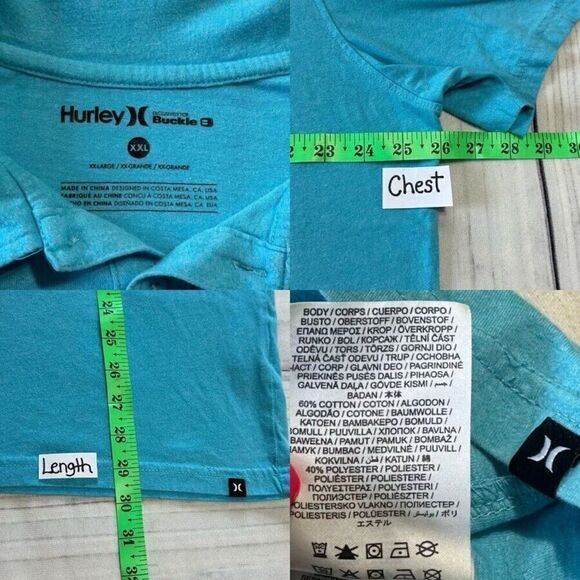 Hurley Romano Polo Shirt Mens Sz XXL Buckle Golf Casual Plus Size - Picture 3 of 5